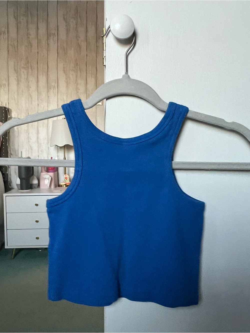 Blue Rhinestone 'Full Send' Ribbed Tank Top - Picture 2 of 3